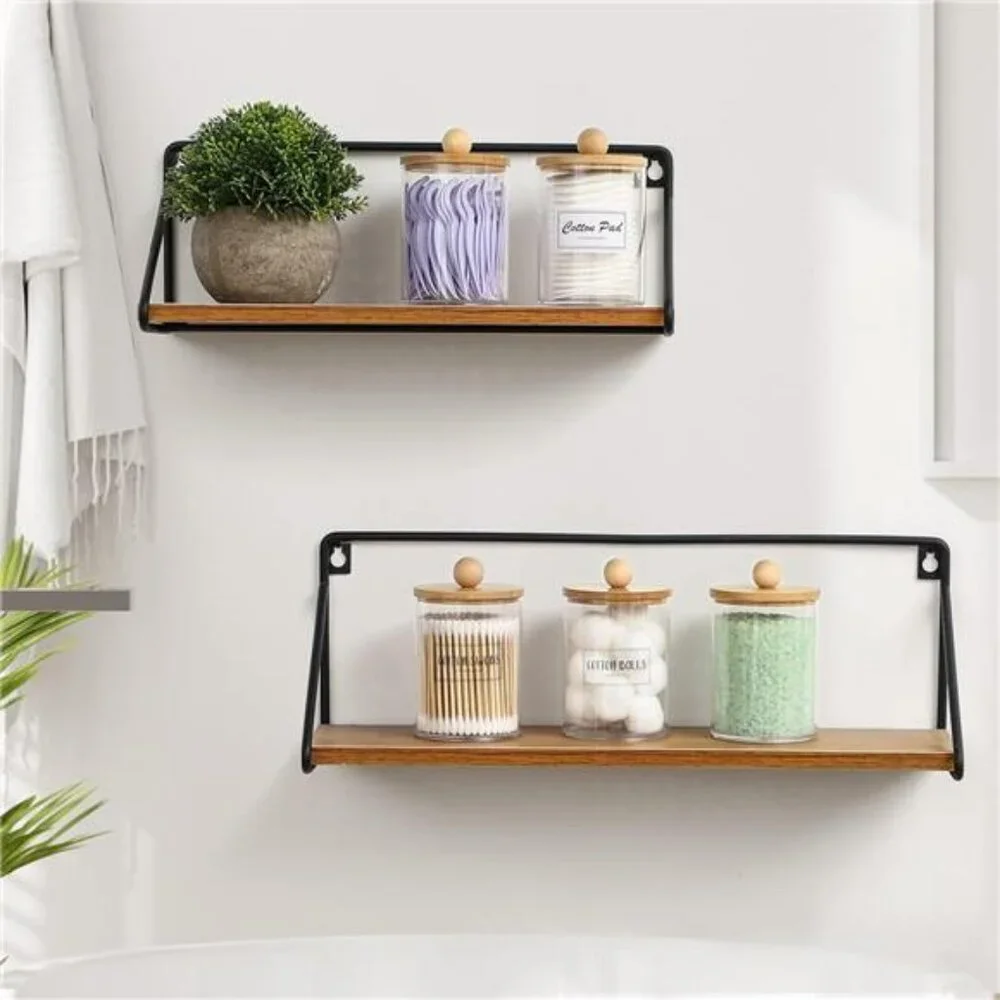 6-Pack Bamboo Qtip Holders - Bathroom Storage for Cotton Balls, Swabs, Pads